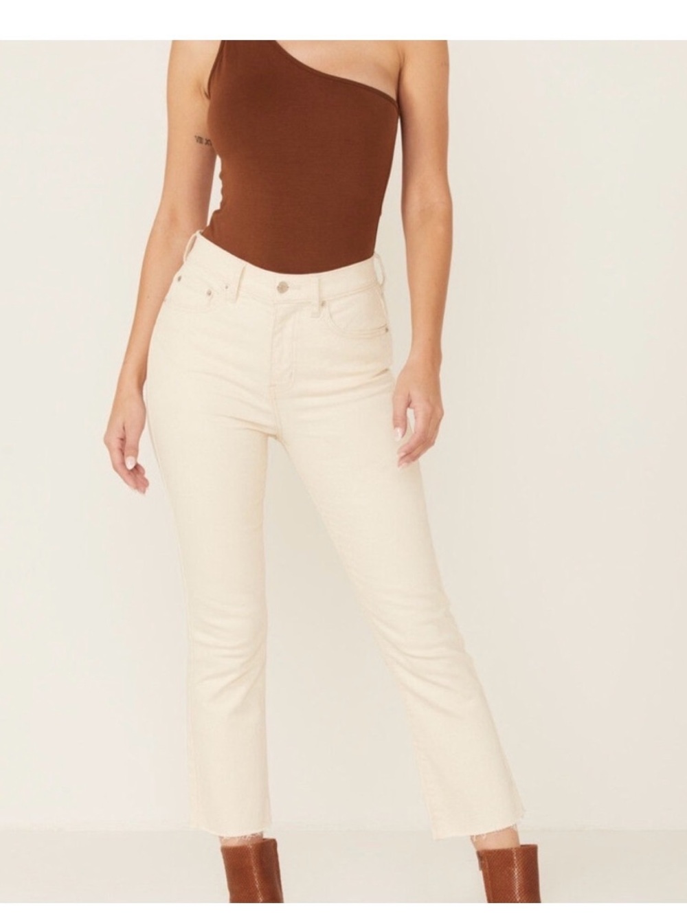 Daze Ecru Shy Girl Cropped Demin